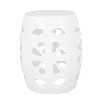 White Iron Side Table - No Assembly, Trendsetting Design Elegant End Frame, Assembly Needed