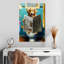 Golden retriever sur une toilette sur toile-940256007