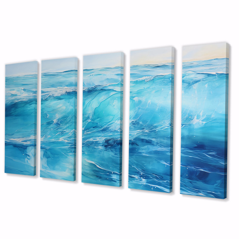 Impression sur toile - 5 vagues égales