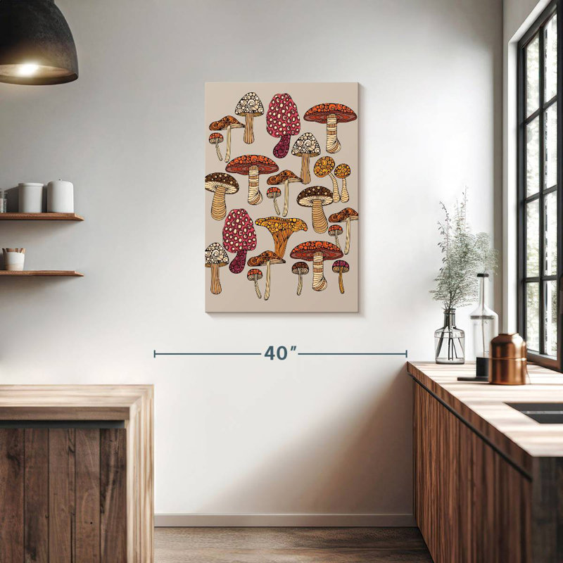 Yarlin Doodles Mushrooms, 36" H x 24" W