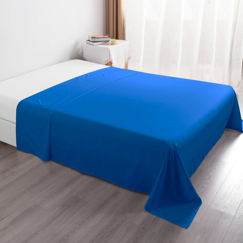 Drap plat en microfibre , Bleu royal, Drap plat de taille très grand