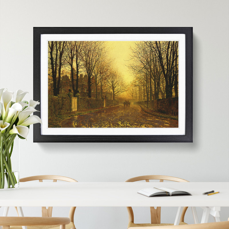 Autumn Evening by John Atkinson Grimshaw - Picture Frame Graphic Art, 48cm H x 65cm W x 2cm D, Black Framed