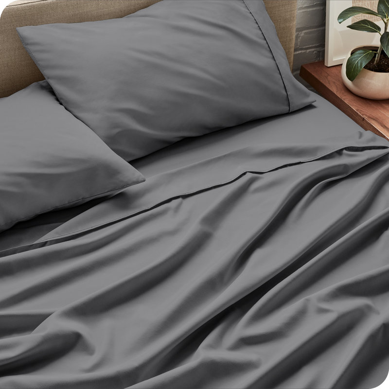 Bare Home Ultra-Soft Microfiber Sheet Set, Gray, Split Queen Sheet Set+2 Fitted Sheet+2Pillowcases