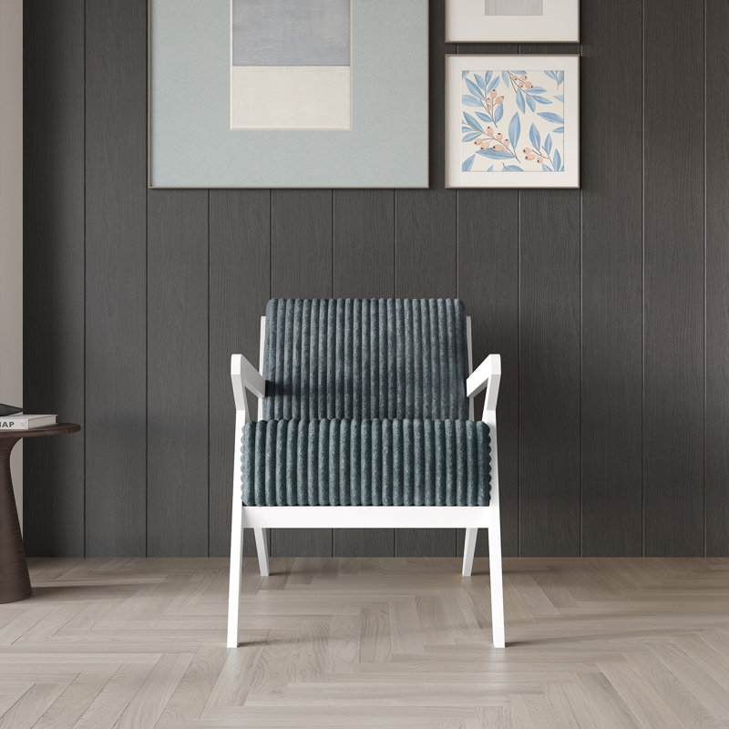 Fauteuil d'appoint en velours, Bleu clair, Blanc
