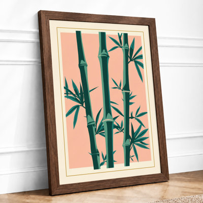 Three Bamboo Stalks Botanical - Framed Print