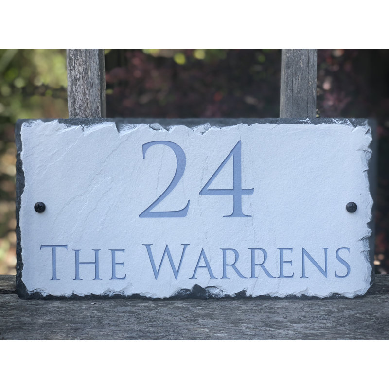 Plaque d'adresse sur 2 lignes Home Wall, Montage à 2 trous, H 6 po x l 12 po