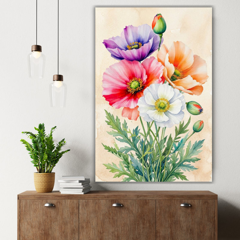 Art mural en verre trempé aquarelle, H 30 po x l 20 po