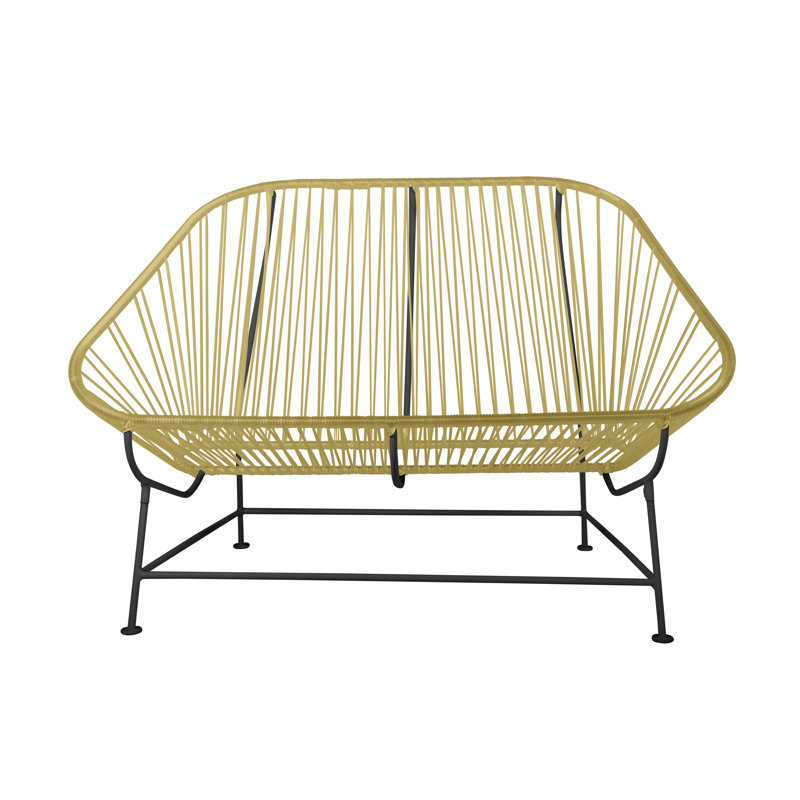 InLove Indoor/Outdoor Handmade Loveseat, Caramel/Black