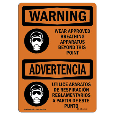 Panneau d'avertissement Osha - appareil respiratoire approuvé