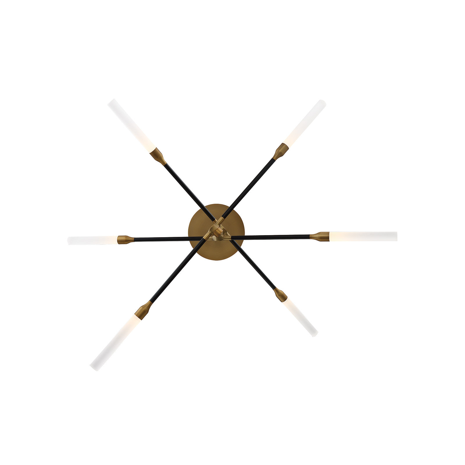 Emory 6 - Light Sputnik LED Novelty Pendant, Black Aged Brass, 35"H x 36"W x 36"D