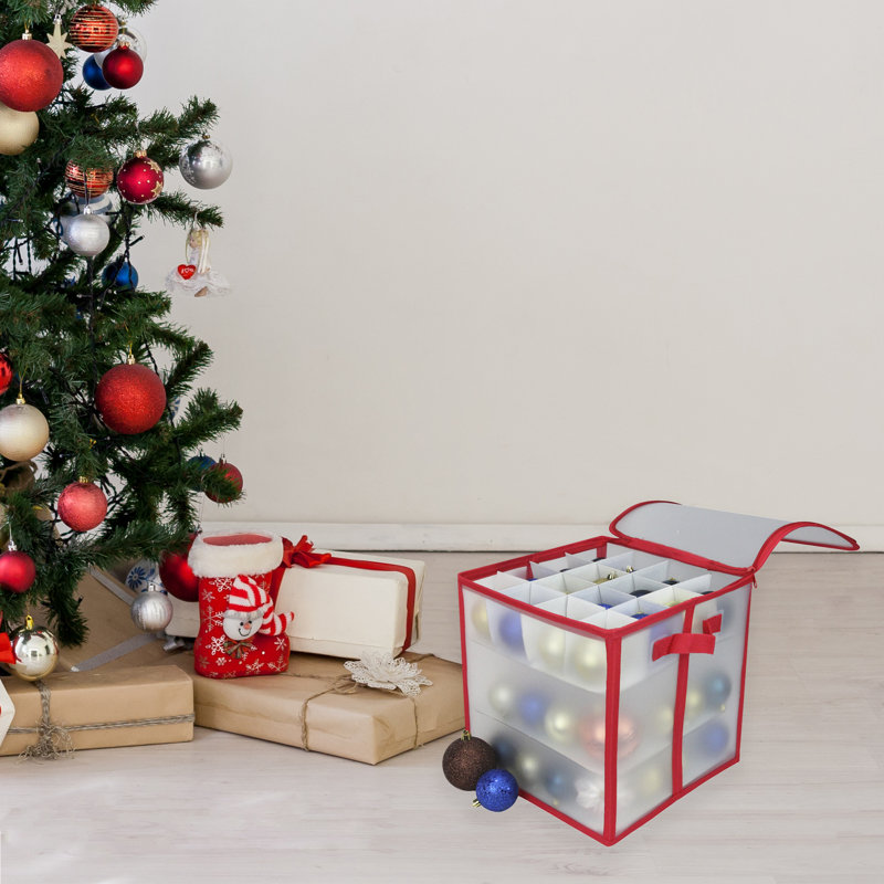 Sac de rangement 12 "rouge et transparent