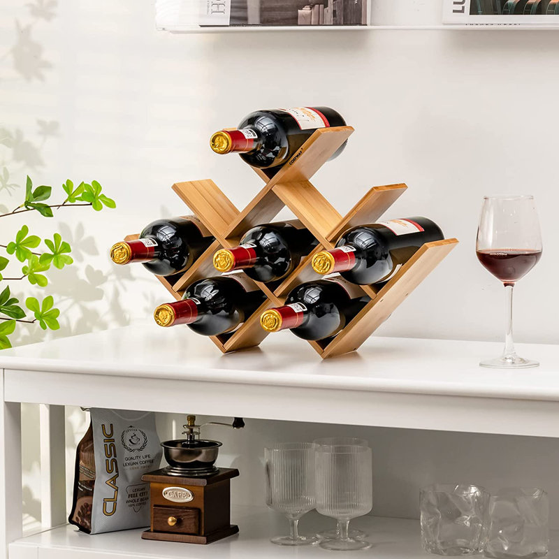 Anouk 8 Bottle Solid Wood Tabletop Wine Bottle Rack in Natural