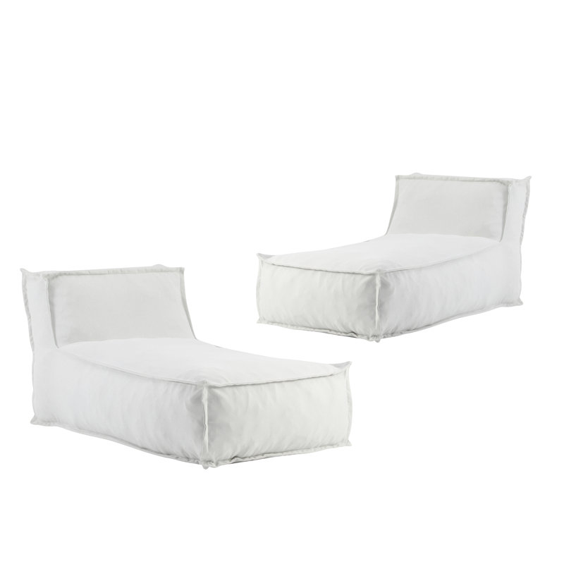 Ramona Outdoor Bean Bag Lounge Chair, Light Gray