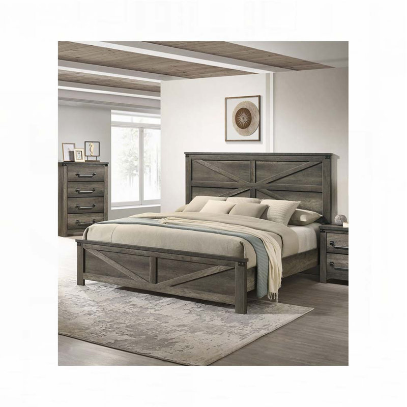 Rustic Wood Platform Bed