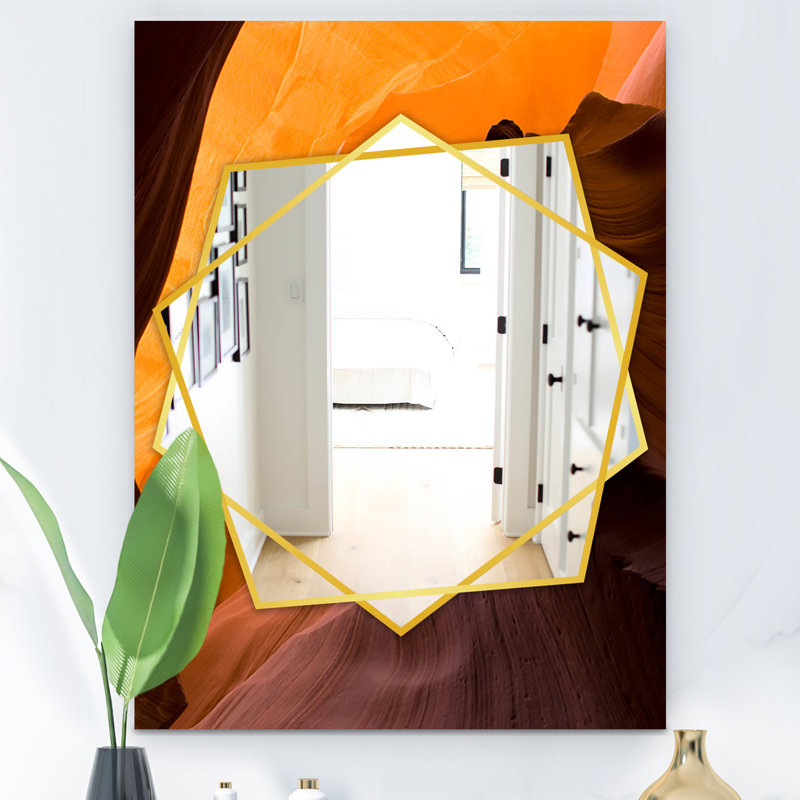 Purple Amethyst - Modern Mirror - Contemporary Wall Mirror, 39.4" H x 29.5" W, Brown
