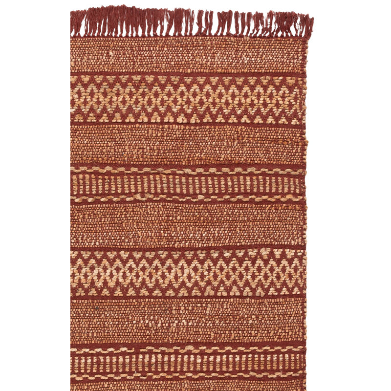 Fibre naturelle 123 tissé à la main 50% jute; Tapis 50% coton, Tapis de couloir 2 pi x 9 pi