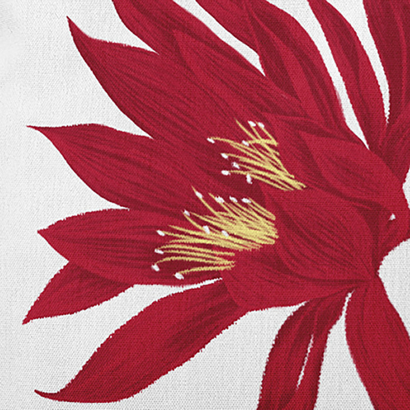 Cuban Flare Floral Outdoor Reversible Throw Pillow, Red, 16" x 16"