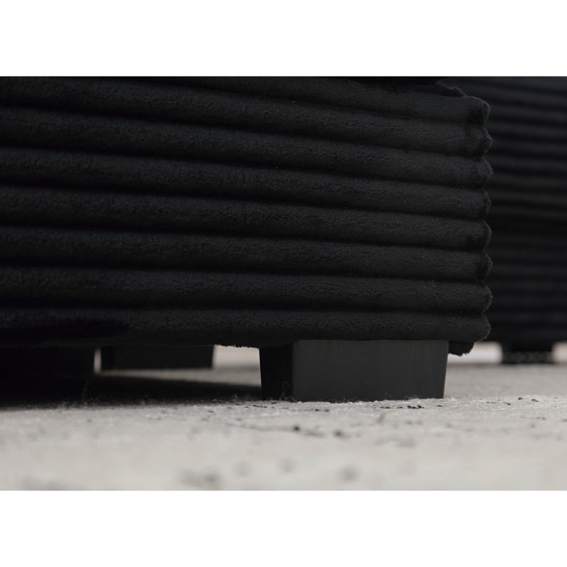 Oversized Two-Piece Couches With Right Chaise, Black Corduroy