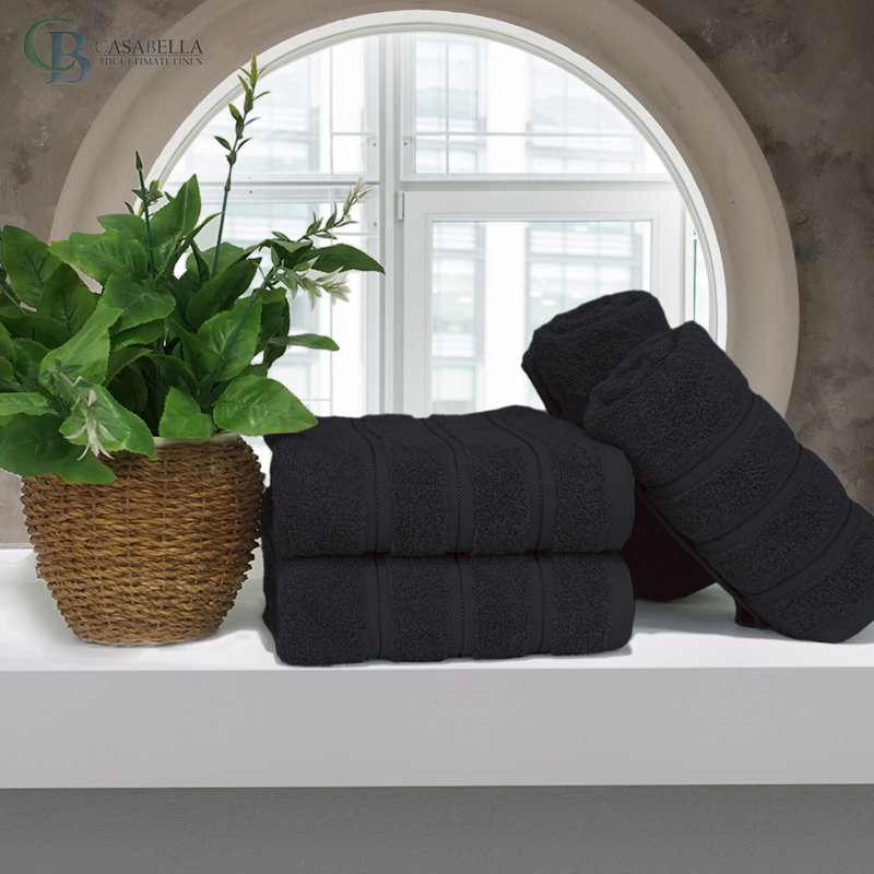 Casabella Luxury Hand Towel, Black