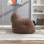 Fauteuil à billes en mousse touffetée café, fauteuil de loisir en peluche douce-1623512301