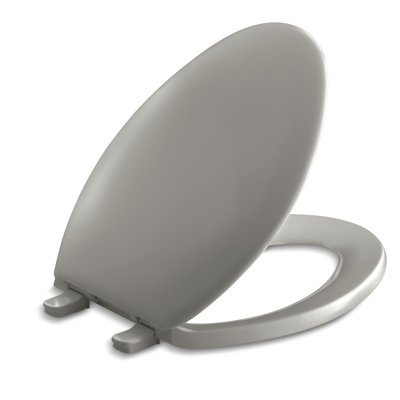 Bancroft with Quick-Release Hinges Elongated Toilet Seat with Plastic Hinges