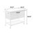 Outdoor Wicker Bar Cart, Patio Wine Serving Cart With Wheels, Rolling Rattan Beverage Bar Counter Table With Glass Top-1378234701