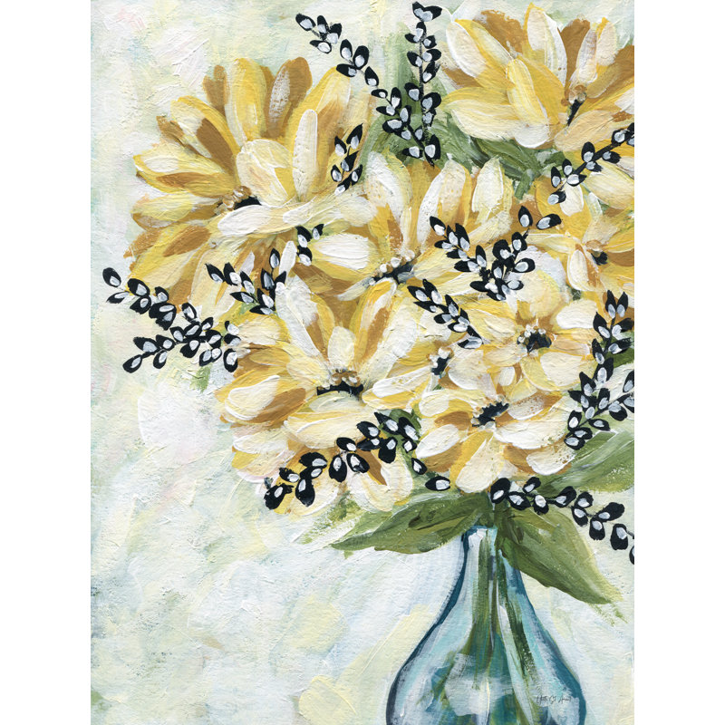 «Sunflowers» par Yvette St. Amant, Oui, Imprimé à cadre argenté, H 32 po x l 24 po