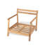 Fauteuil club de patio en bois d'acacia (1 pièce) - Finition teck, coussin beige résistant à l'eau