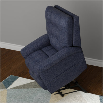 Velour Power Lift Chair In Lugano Indigo
