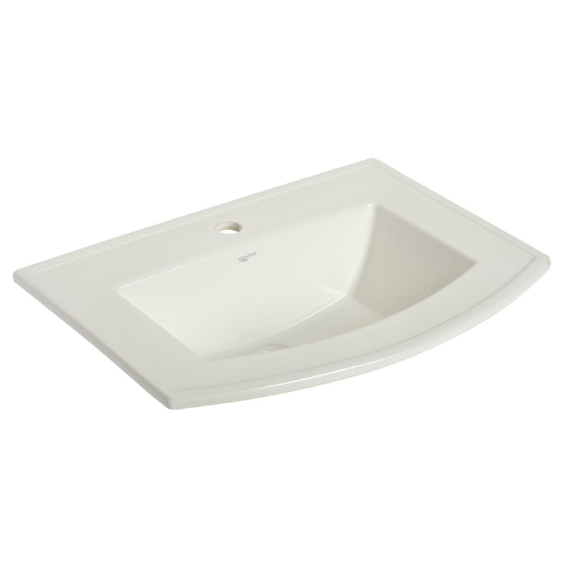 Mansfield Plumbing Products Barrett™ 18.625'' White Vitreous China U-Shaped Bathroom Sink with Overflow, Single