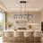 4 - Light Kitchen Island Linear Crystal Pendant With Bulbs Included