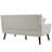 Jaqueze Upholstered Beige Linen Blend Button Tufted Square Arm Loveseat-45792342