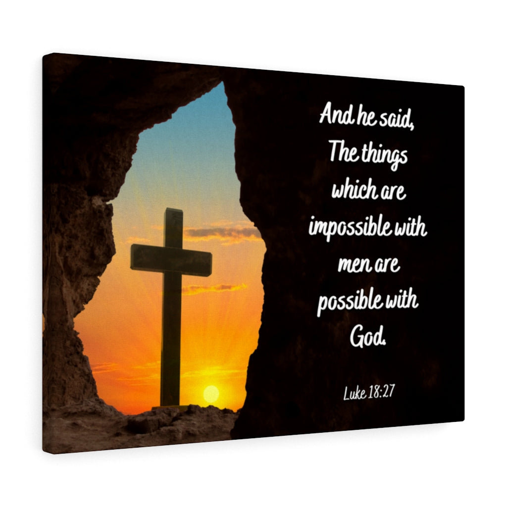 Trinx Possible With God Luke 18:27 Christian Wall Art Bible Verse Print ...