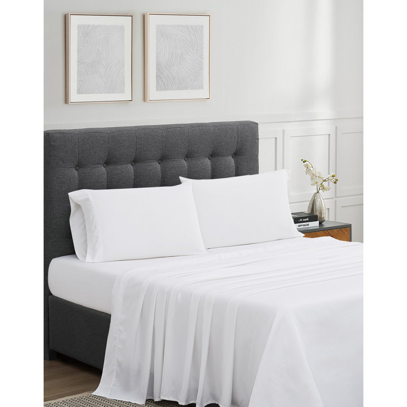 TENCEL Standard Solid Colour - Set of 2, White, Standard