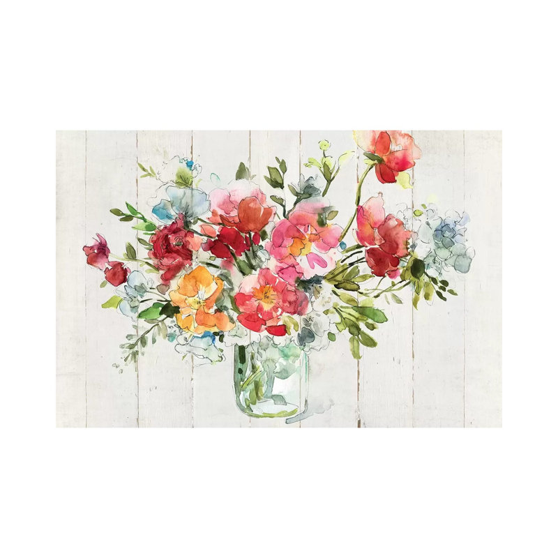 «My Summer Garden I» par Carol Robinson, reproduction d'art sur toile tendue, H 18 po x l 26 po x P 1,5 po