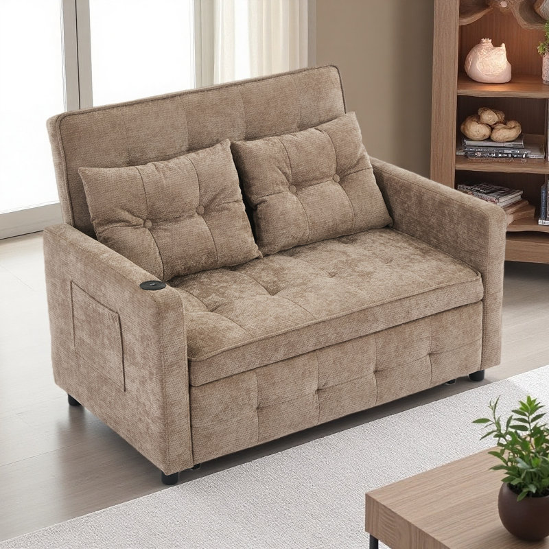 Canapé-lit convertible 3 en 1 Sleeper Chair, Chameau