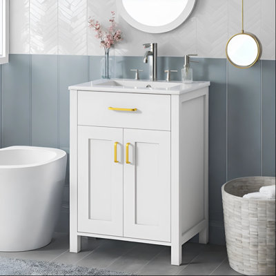 24.18" W x 18.49" D x 33.99" H Single Bathroom Vanity