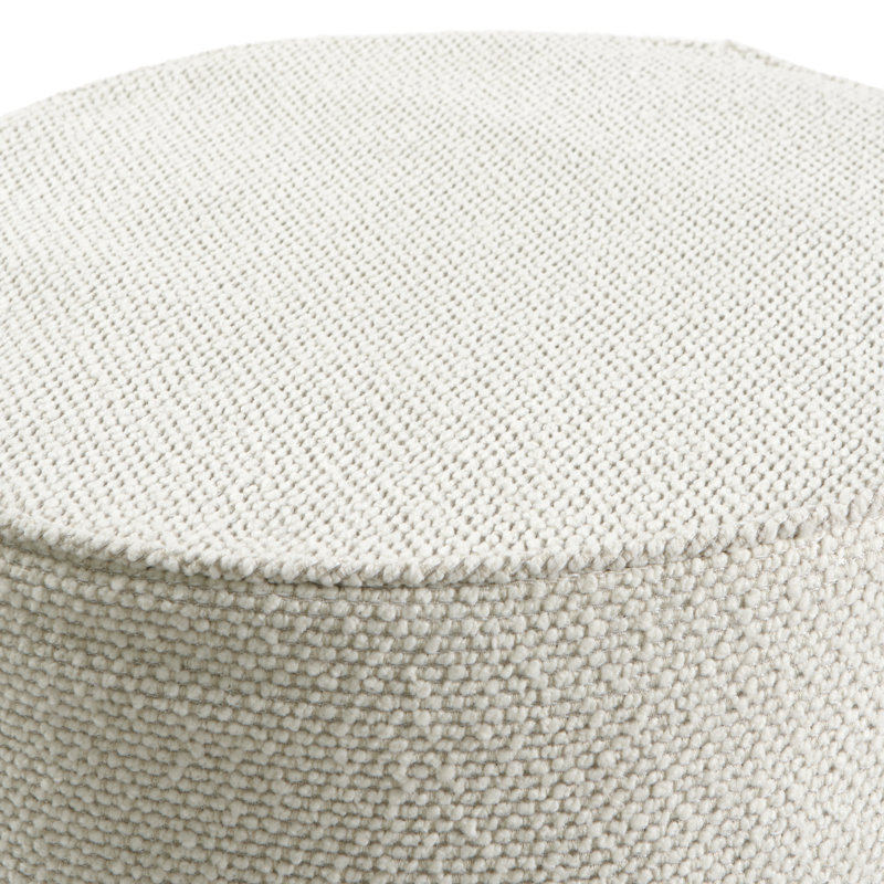 Cosipouf 45cm Wide Round Chevron Pouf Ottoman, Cream