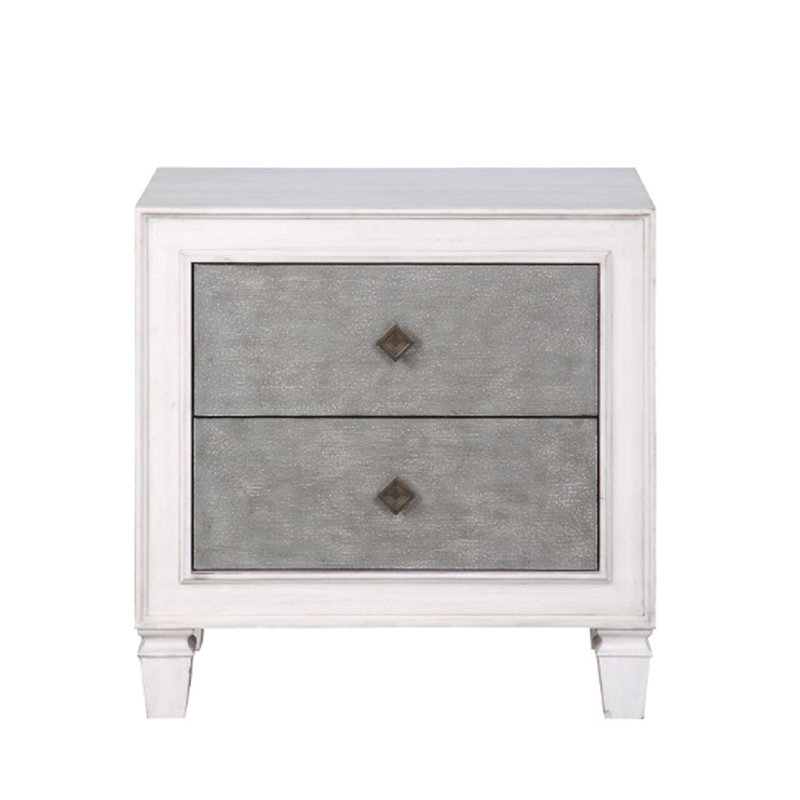Table de chevet rustique grise et blanche avec arrêt et sophistication durables