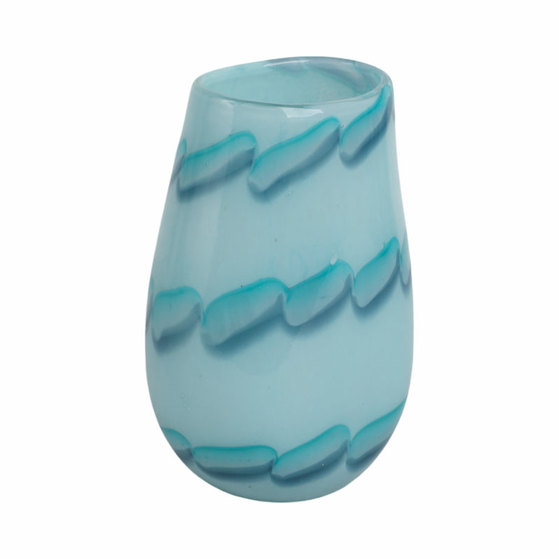 Handmade Glass Table Vase, 9" H x 6" W x 5" D