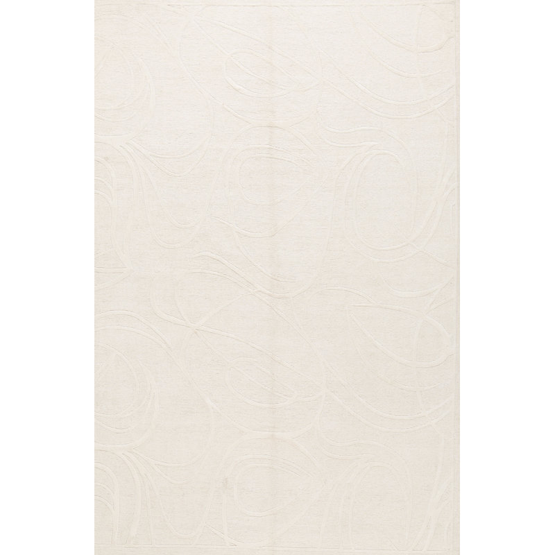 Hand-Knotted High-Quality Cream Area Rug