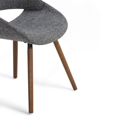 Bentwood Dining Chair in Grey Woven Fabric