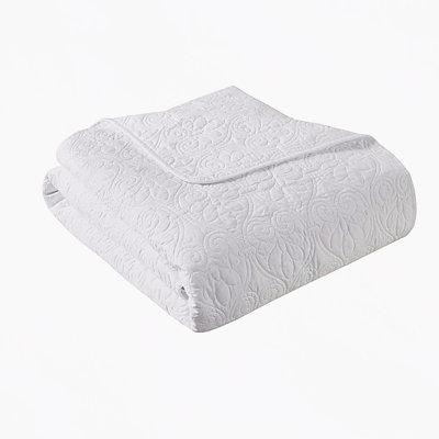 Oversized Quilted Throw White 60x70"