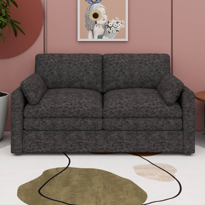 Canapé-lit modulaire convertible, canapé-lit 2 places à assise profonde en chenille avec coussins