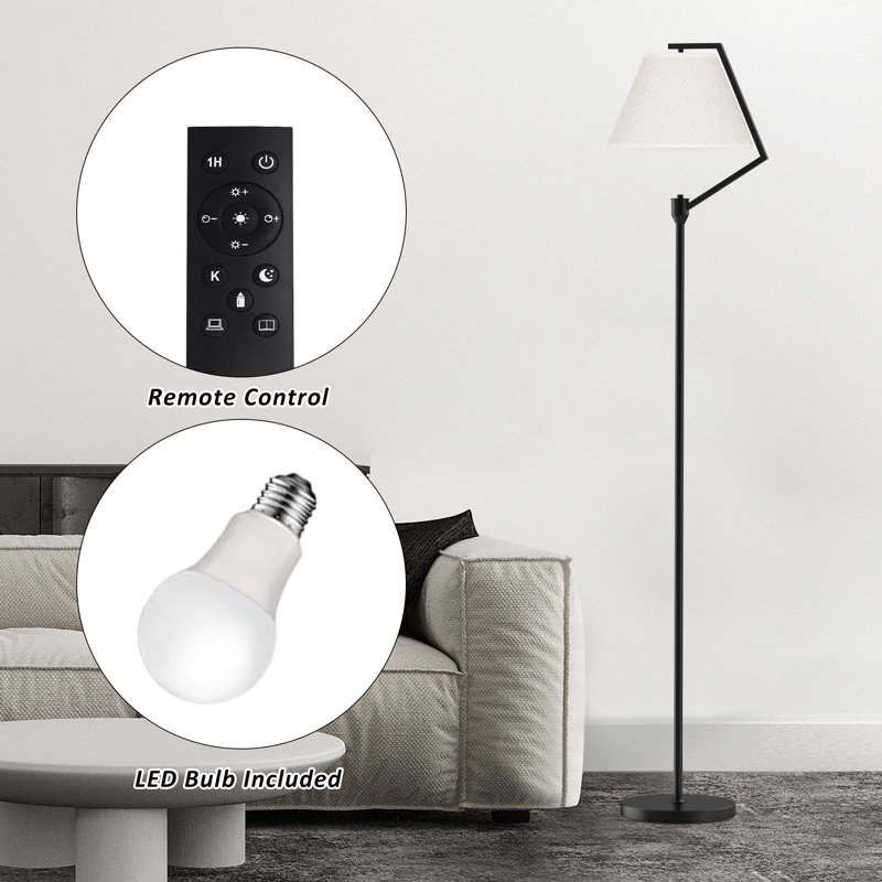 Arched Floor Lamp With Remote Control And Bulb Included
