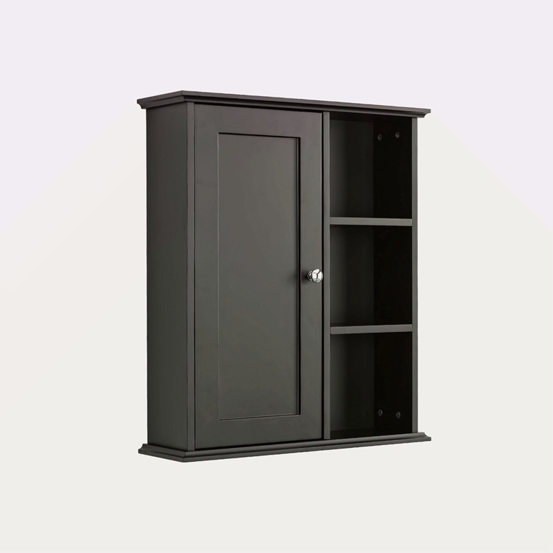 Armoire murale de salle de bain 23,6 po, Noir