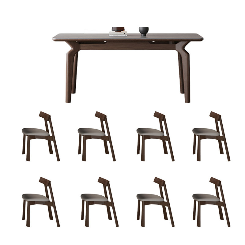 Table et chaise en frêne élégant et simple