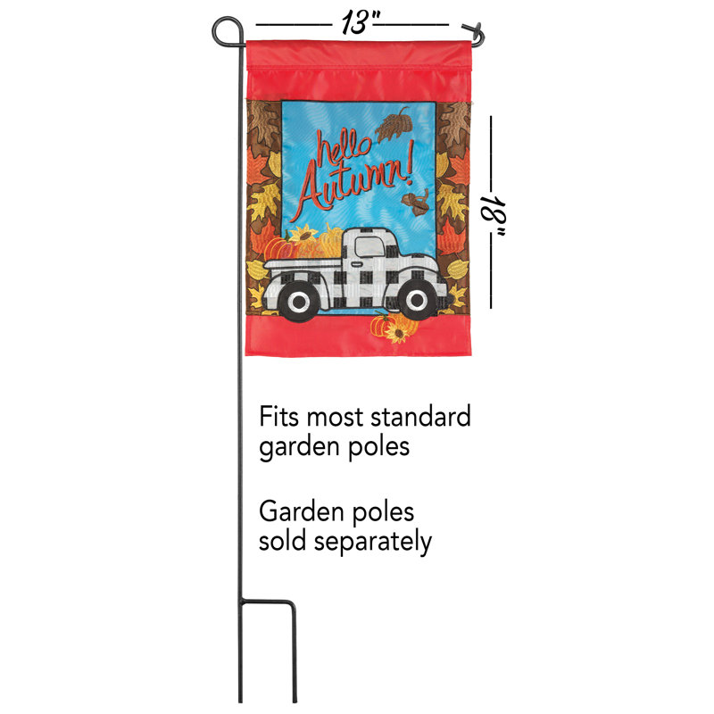 Drapeau de jardin en polyester 42 po x 29 po Maynerd, H 18 po x l 13 po