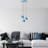 Light Blue Metal Chandelier, Adjustable Height 17.7 - 43.7 Inches | 3 x E27 Socket, Max 40W | Elegant Design, Ø17.7 x 1.2 Inches Base Plate | Perfect for Dining Room & Living Space, Stylish & Functional Lighting Solution-1468209091-1468209092