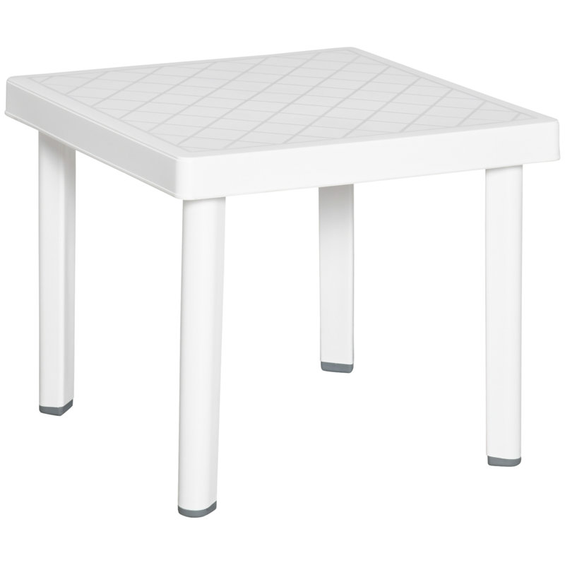 Table d'appoint de jardin, table basse d'extérieur pour boire, blanc